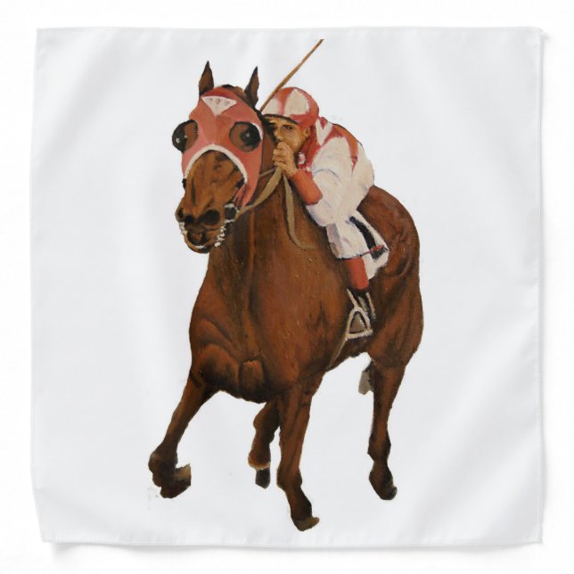 Beautiful Horse Delights Owners in Classic Race Bandana (Front)