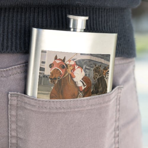 Beautiful Horse Delights Owners in Classic Race Flask