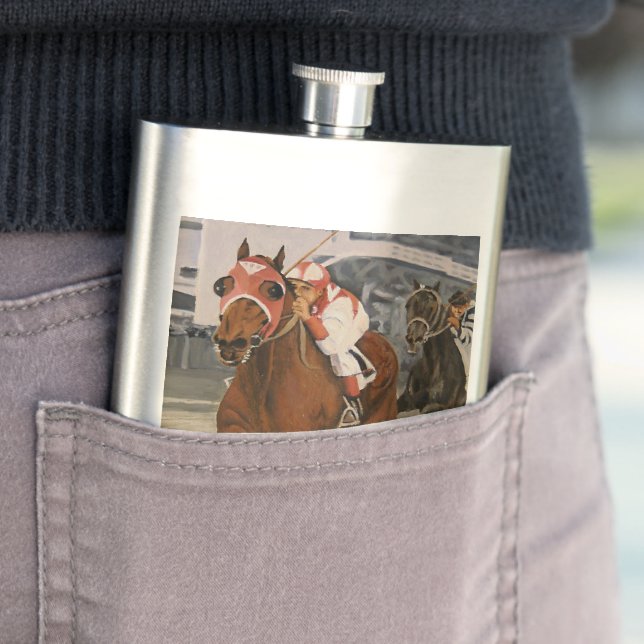 Beautiful Horse Delights Owners in Classic Race Flask (In Situ)