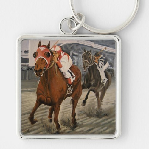 Beautiful Horse Delights Owners in Classic Race Keychain