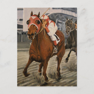 Beautiful Horse Delights Owners in Classic Race Postcard