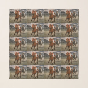 Beautiful Horse Delights Owners in Classic Race Scarf