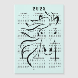 Beautiful Horse Design 2025 Calendar Magnetic Card