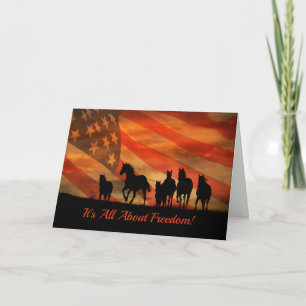 Beautiful Horse Freedom Fourth of July Card