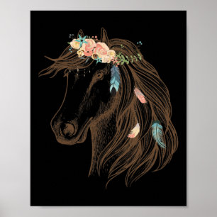 Beautiful Horse Hand Drawn Art For Animal Lovers  Poster