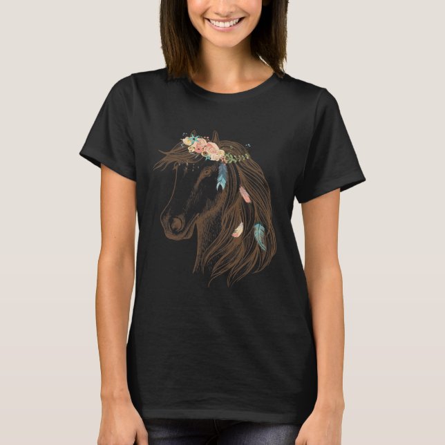 Beautiful Horse Hand Drawn  Art For Animal Lovers  T-Shirt (Front)