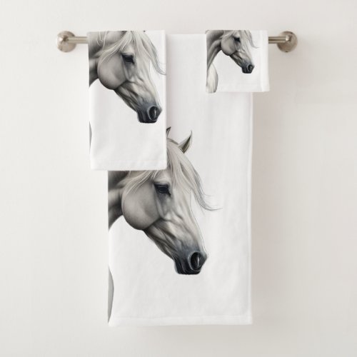 Beautiful Horse Head Bath Towel Set