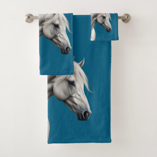 Beautiful Horse Head Bath Towel Set