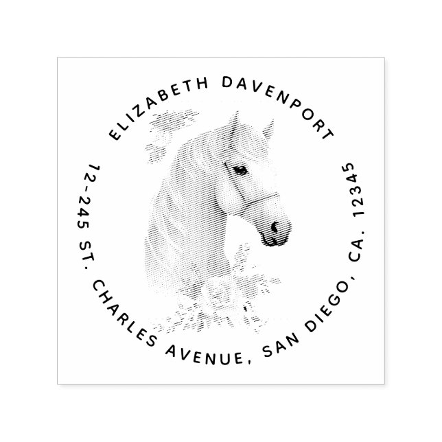 Beautiful Horse Head Boho Floral Self-inking Stamp (Design)
