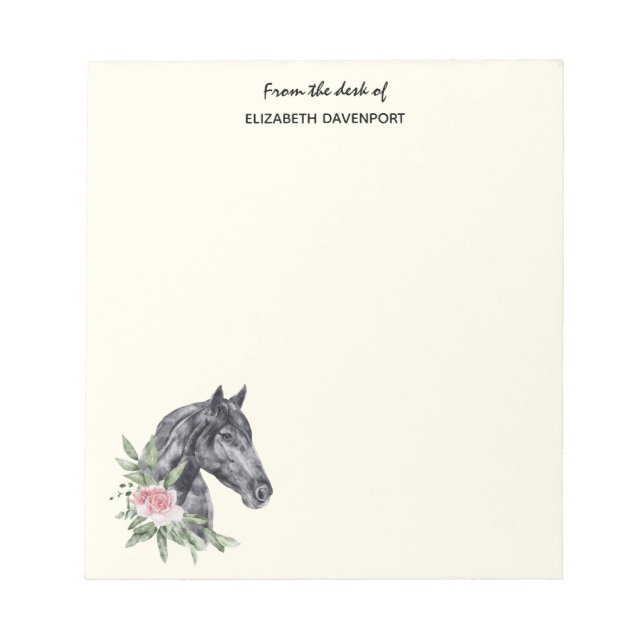 Beautiful Horse Head Portrait Watercolor Notepad (Front)