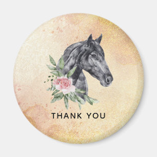 Beautiful Horse Head Portrait Watercolor Thank You Magnet