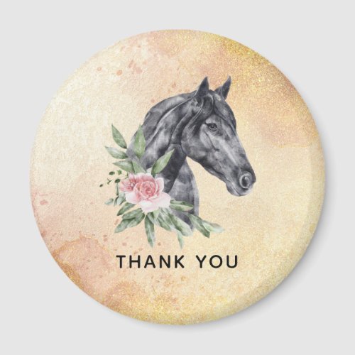 Beautiful Horse Head Portrait Watercolor Thank You Magnet