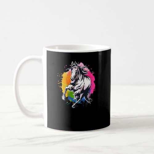 Beautiful Horse In Colorful Watercolor Style  Coffee Mug