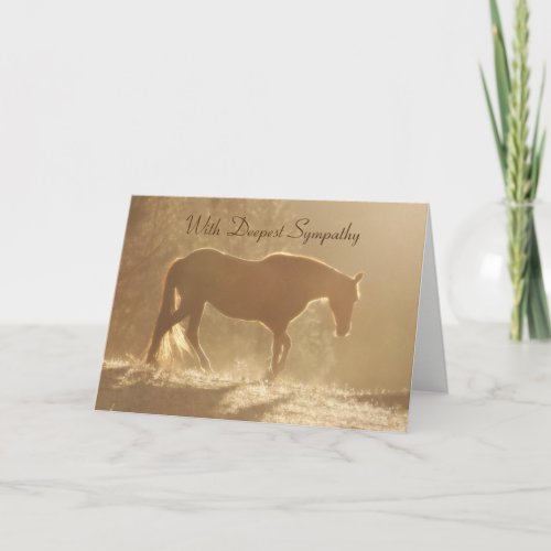 Beautiful Horse in Light Sympathy Loss of Horse Card