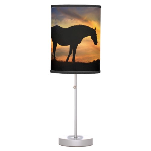 Beautiful Horse In Southwestern Sunrise Table Lamp