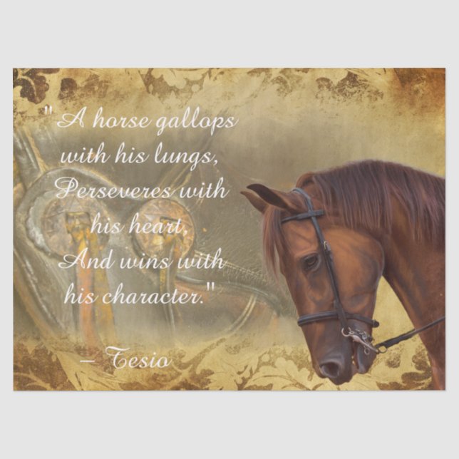 Beautiful Horse Inspirational Quote Tissue Paper (Front)