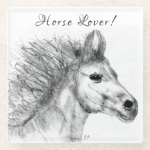 Beautiful Horse Lover Painting Glass Coaster