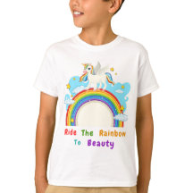 Beautiful Horse On Rainbow with Colorful Text