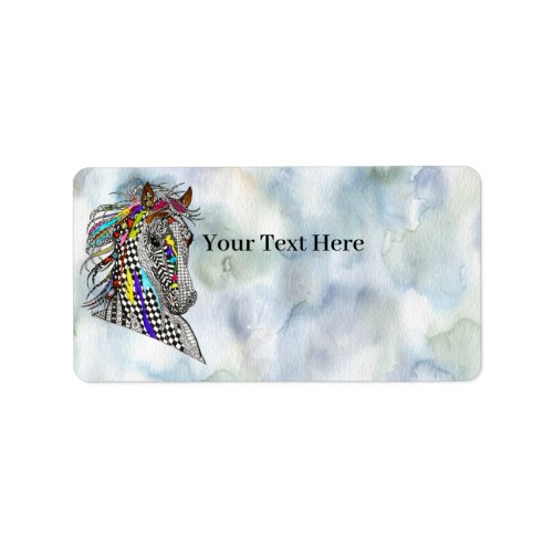 Beautiful Horse Painting Address Label