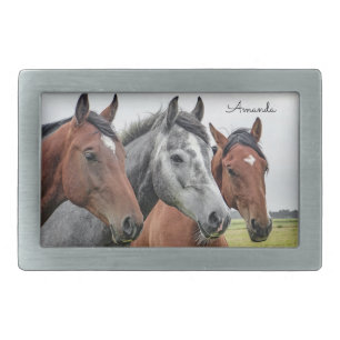 Beautiful Horse Personalized Belt Buckle