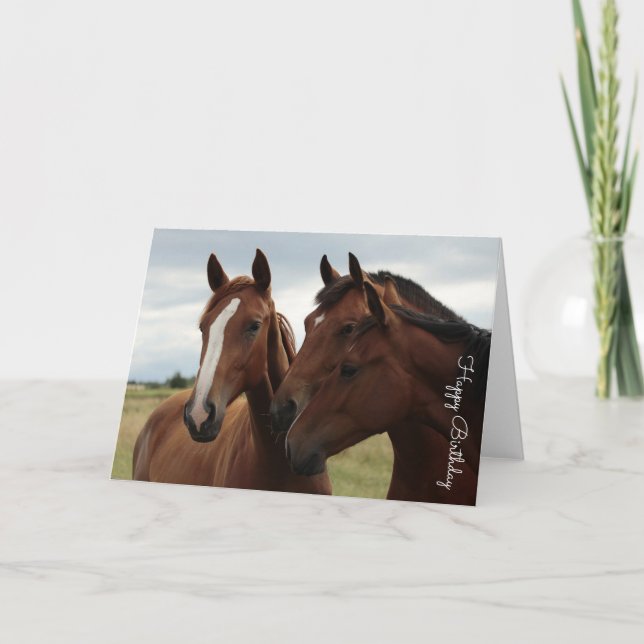 Beautiful Horse Personalized Birthday Card (Front)