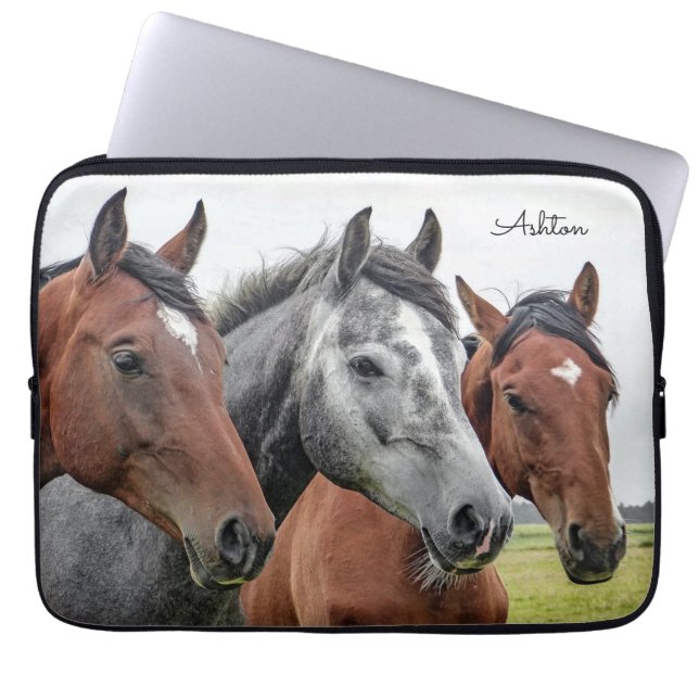 Beautiful Horse Personalized Laptop Sleeve (Front)