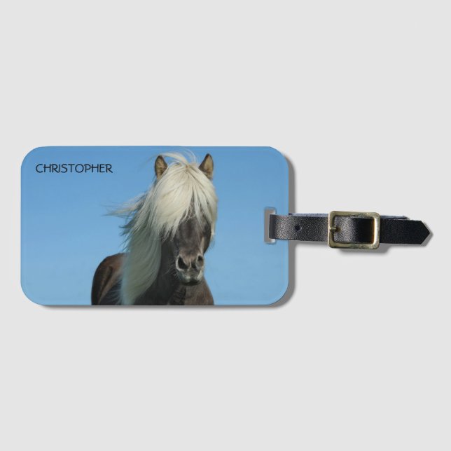 Beautiful Horse Personalized Luggage Tag (Front Horizontal)