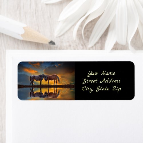 Beautiful Horse Return  Address Label