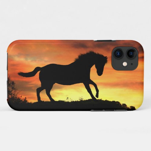 Beautiful Horse Silhouetted Galloping Pretty iPhone 11 Case