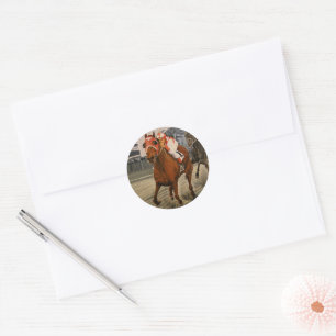 Beautiful Horse Surprises Owners in Match Race Classic Round Sticker