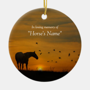 Beautiful Horse Sympathy Tribute Memorial Ceramic Ornament