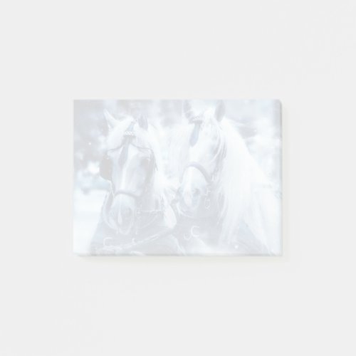 Beautiful Horse Team Winter Driving Photo Post_it Notes