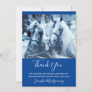 Beautiful Horse Team Winter Photo Thank You