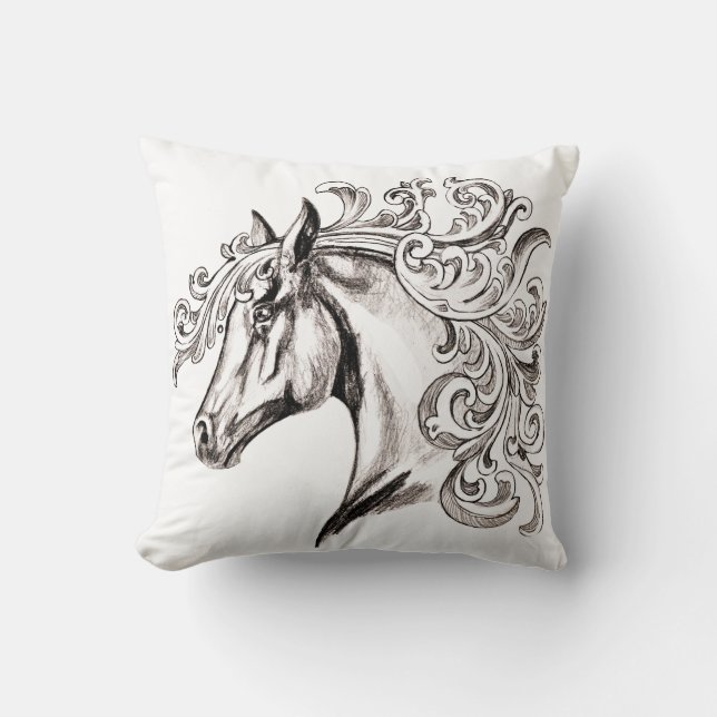 beautiful horse throw pillow (Front)