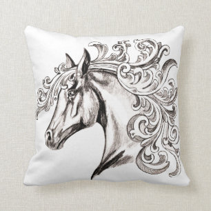 beautiful horse throw pillow