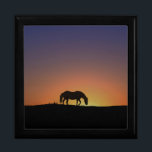 Beautiful Horse Tile Keepsake Box<br><div class="desc">This beautiful horse tile keepsake box is stunning.  The southwestern colors silhouette the horse in the morning sunrise.  Makes a beautiful way to keep jewelry,  keepsakes and treasures.</div>