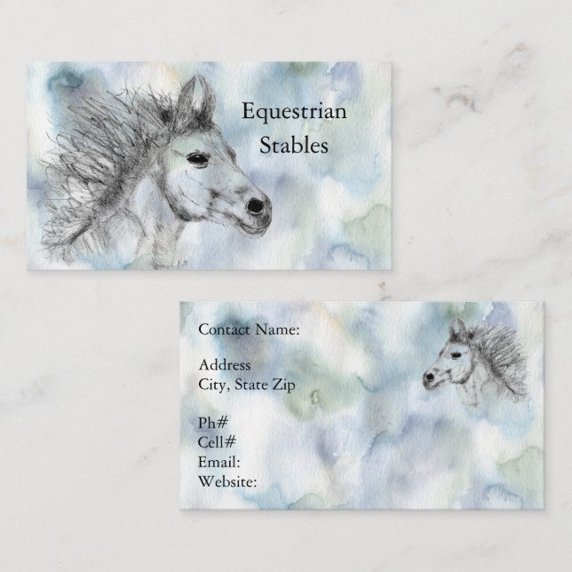 Beautiful Horse Trainer Breeder Farrier Boarder Bu Business Card (Front/Back)