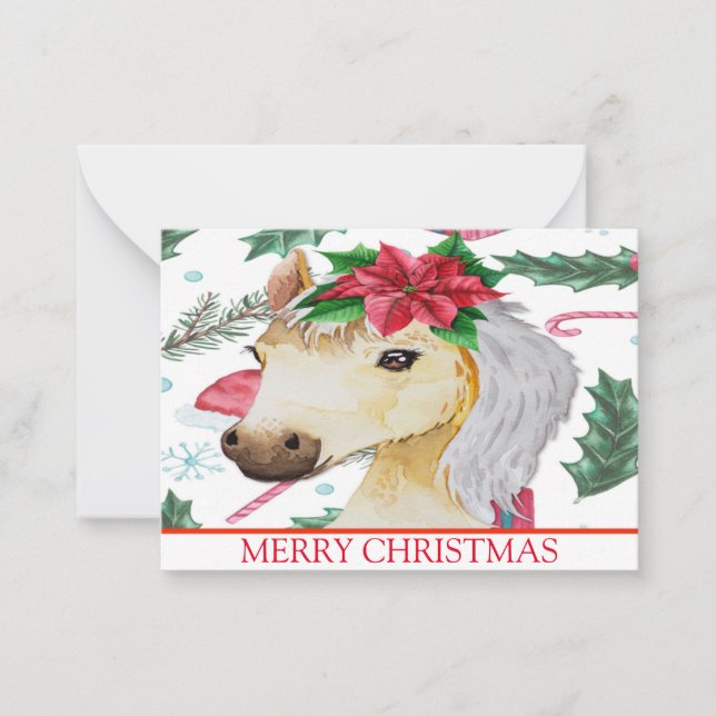 Beautiful Horse When Christmas Note Card (Front)