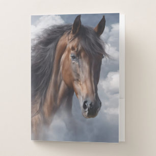 Beautiful Horse With Clouds Pocket Folder