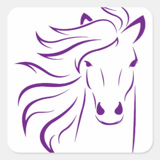 Beautiful Horse with Glamorous Mane Square Sticker
