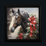 Beautiful Horse with Winter Wreath Christmas Gift Box<br><div class="desc">Celebrate the magic of the season with our stunning Christmas Holiday Gift Box featuring a majestic horse adorned with a wintry wreath.</div>