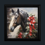 Beautiful Horse with Winter Wreath Christmas Gift Box<br><div class="desc">Celebrate the magic of the season with our stunning Christmas Holiday Gift Box featuring a majestic horse adorned with a wintry wreath.</div>
