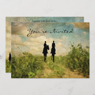 Beautiful Horseback Riding Couple Horse Wedding Invitation