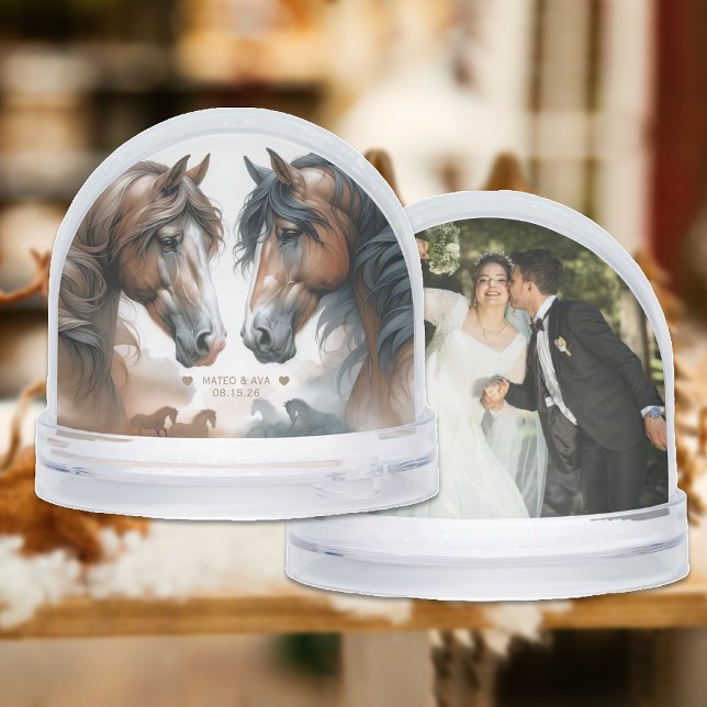 Beautiful Horses Add Photo Dome  Snow Globe (Creator Uploaded)