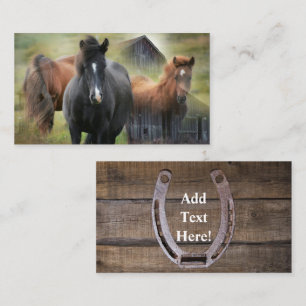 Beautiful Horses and Rustic Barn Business Card