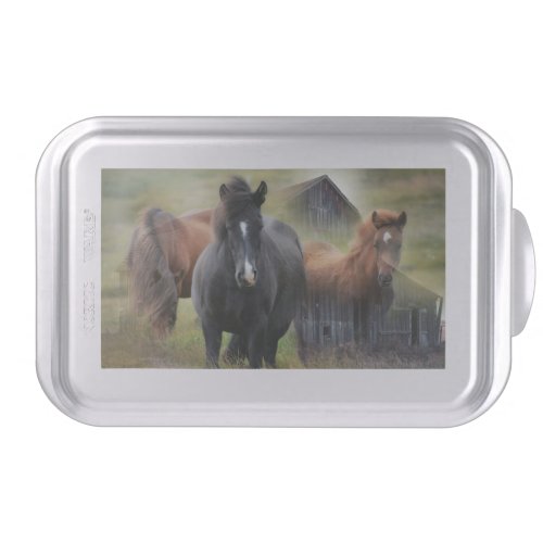 Beautiful Horses and Rustic Barn Cake Pan