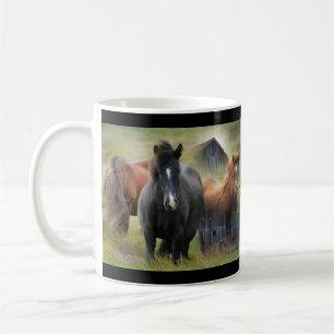 Beautiful Horses and Rustic Barn Coffee Mug