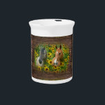 Beautiful Horses in Field of Sunflowers Beverage Pitcher<br><div class="desc">Beautiful</div>