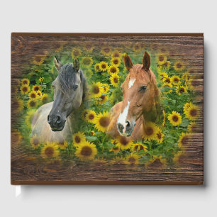 Beautiful Horses in Field of Sunflowers Guest Book