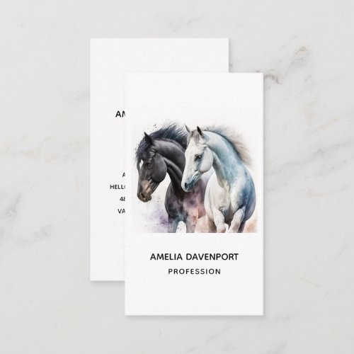 Beautiful Horses in Watercolor Business Card